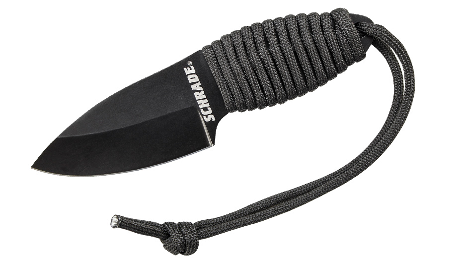 Schrade Full Tang Fixed Blade Neck Knife with paracord handle