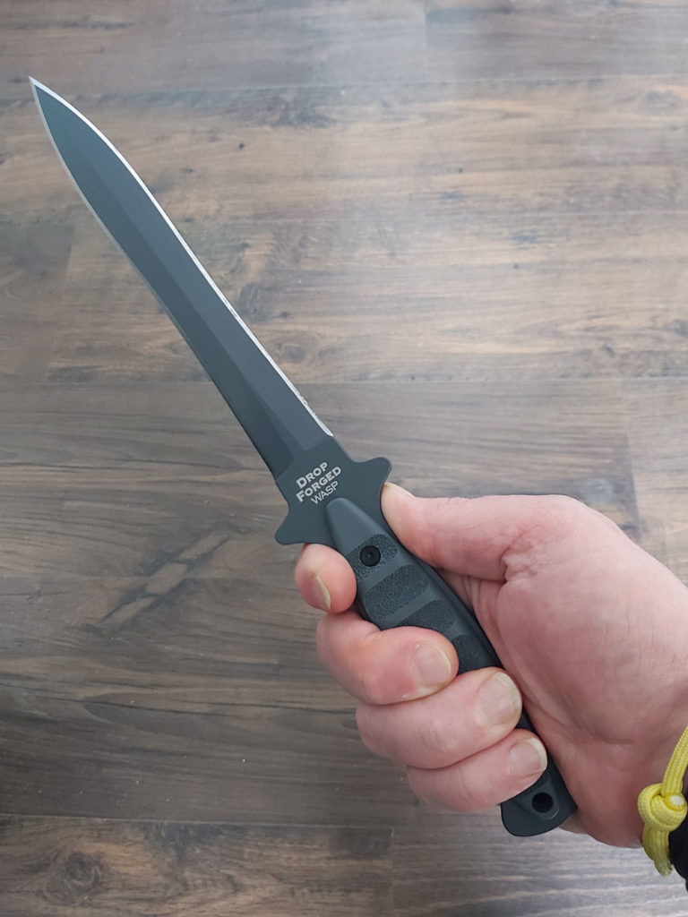 Cold Steel Drop Forged Wasp in the hand