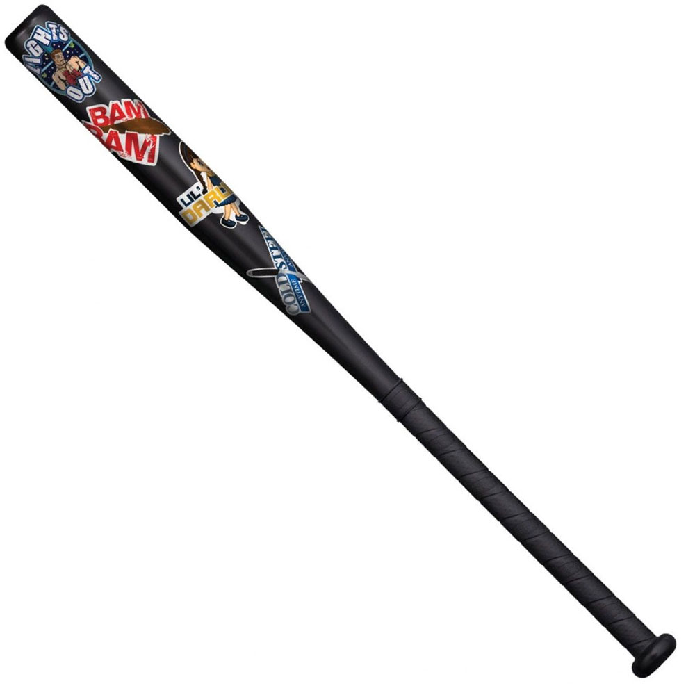 Brooklyn Banshee Unbreakable Baseball Bat all stickered up