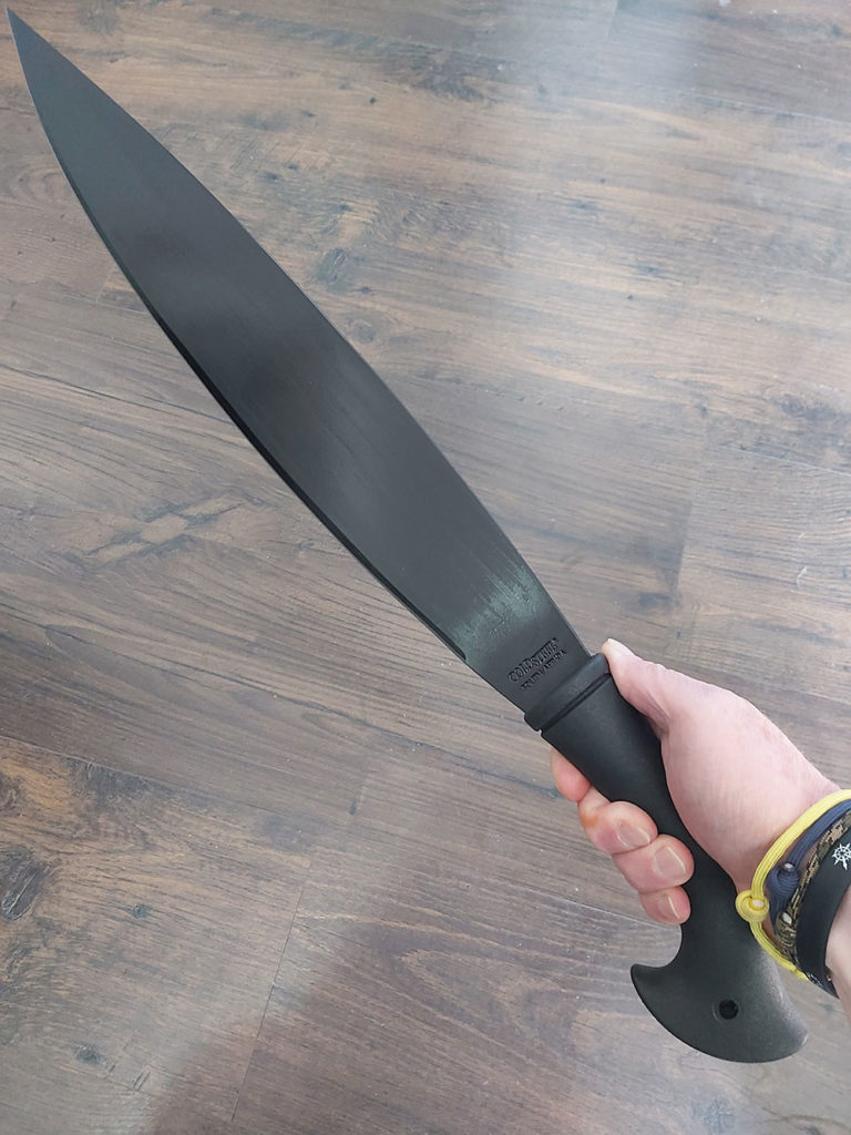 Cold Steel Barong Machete in the hand
