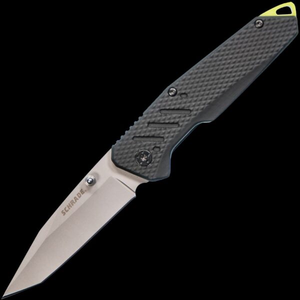Schrade SCH707 Blk Alum w/Grn BB 3"