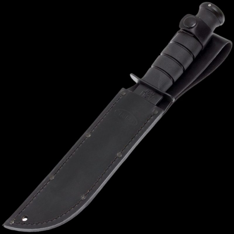 KABAR Utility KnifeBlack, Lth Sheath, Str Edge Blades.co.uk