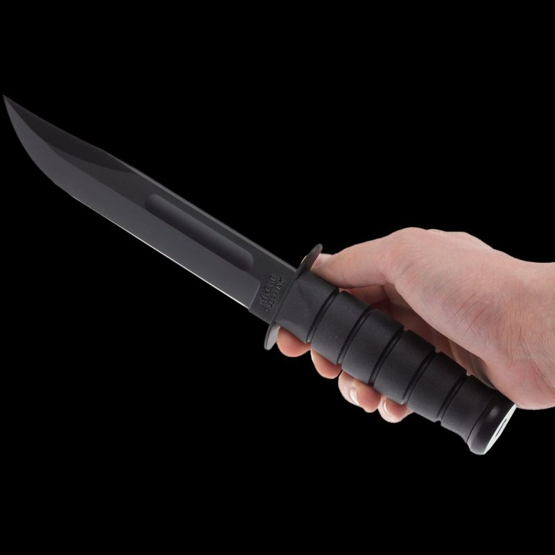 KABAR Utility KnifeBlack, Lth Sheath, Str Edge Blades.co.uk