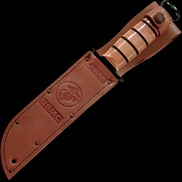 KA-BAR Leather Sheath, USMC Logo-Brown