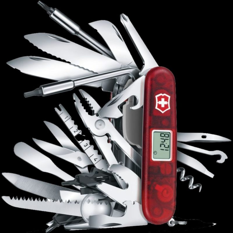 Victorinox Transparent Swiss Champ XAVT Red Transparent Blades.co.uk