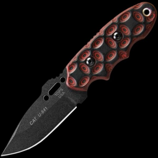TOPS CAT #200 Hunter,Black Blade with Red/Black Rocky Mnt Handles