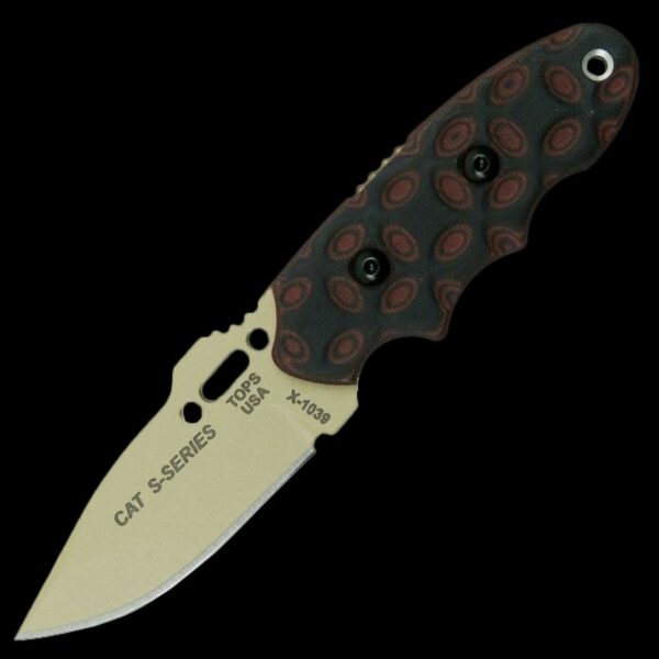 TOPS CAT #200 S-Series Coyote Tan with Red/Black Rocky Mnt Handles