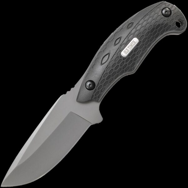 Old Timer Copperhead Drop Point Fixed Blade, 7Cr17MoV Steel, Snake Skin Handle, Polyester Belt Sheath