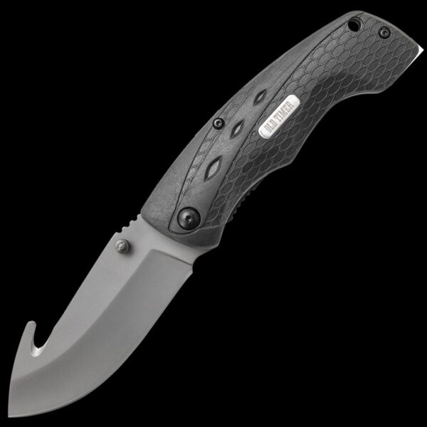 Old Timer Copperhead F/E Gut Hook Folding Knife, 7Cr17MoV Steel, Sheath