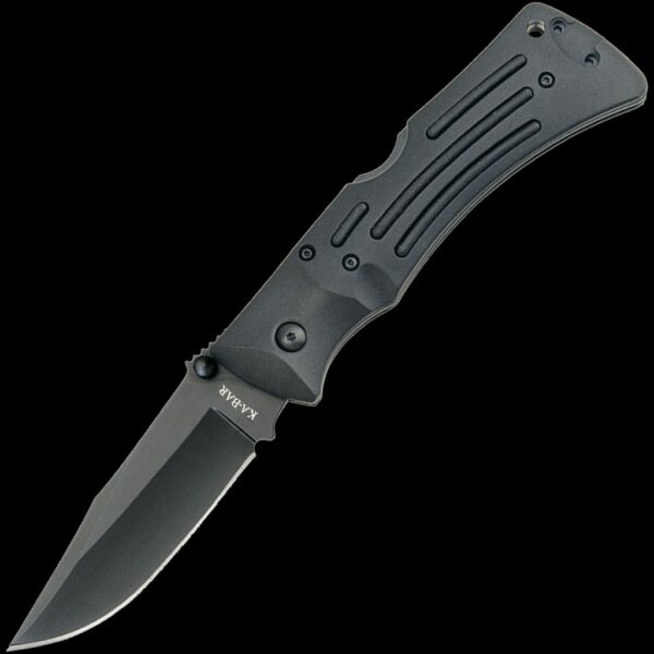 KA-BAR Mule Folder-Black, Black Polyester Sheath, Str