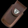 Victorinox Brown Leather Belt Pouch with Hook-and-Loop Fastener