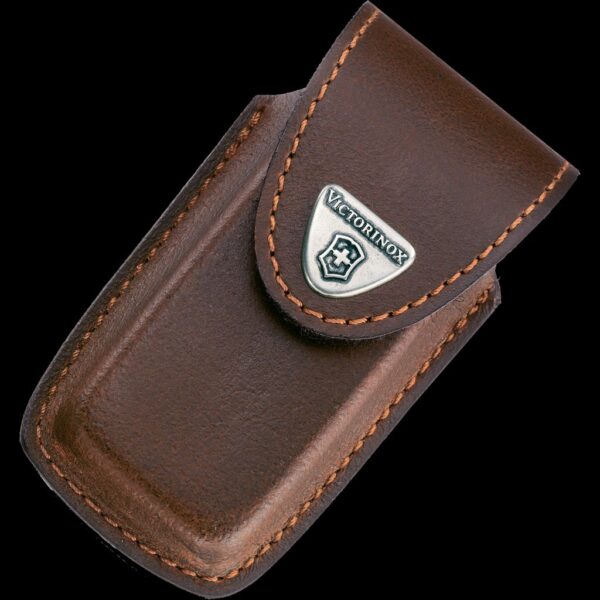 Victorinox Brown Leather Belt Pouch with Hook-and-Loop Fastener