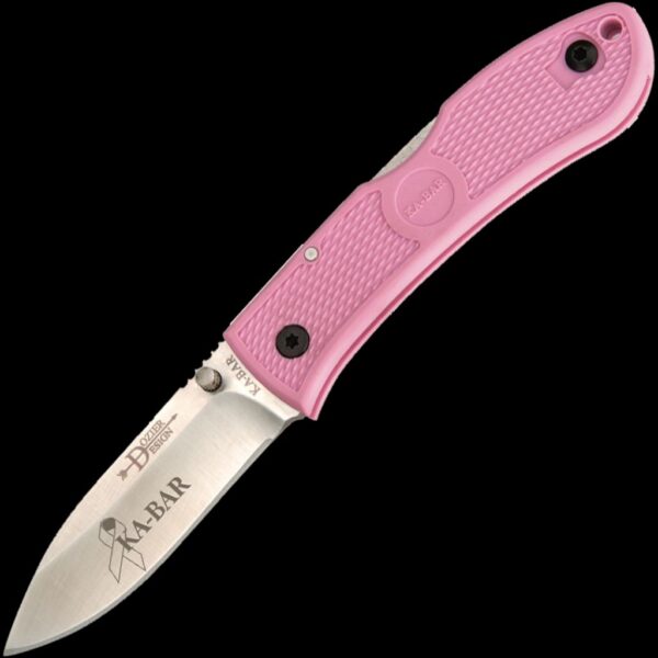 KA-BAR Dozier Folding Hunter-Pink-Silver Clip, Str