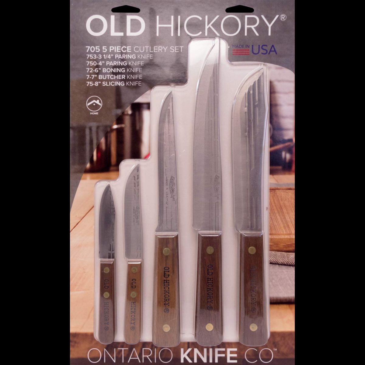 Ontario Knife Company Old Hickory 5 Piece Block Set