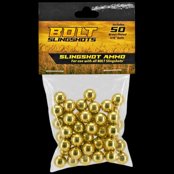 BOLT CROSSBOWS BOLT Slingshots® Brass Plated Slingshot Ammo 50 Pack