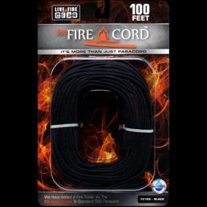 Live Fire Gear 550 FireCord Black 100 Feet 