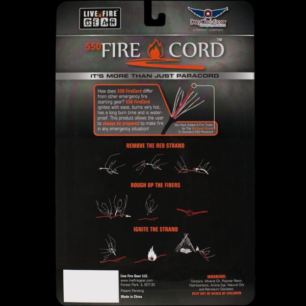 Live Fire Gear 550 FireCord Black 100 Feet - Image 2