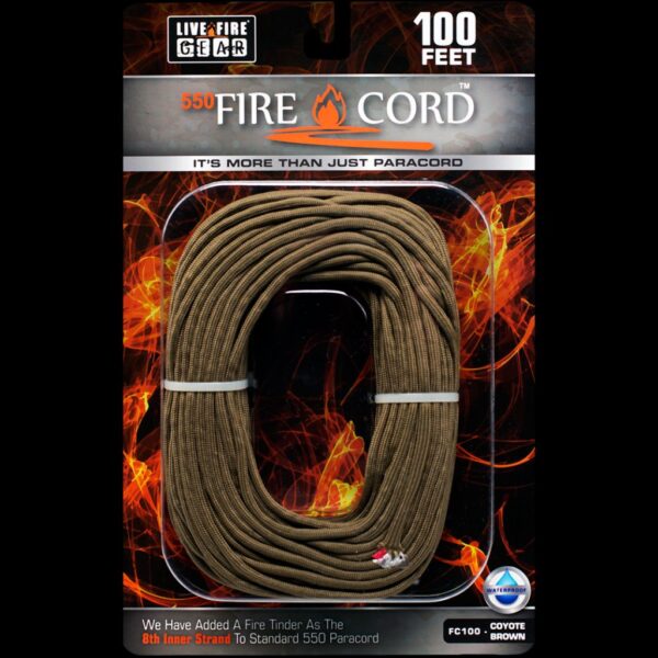 Live Fire Gear 550 FireCord Coyote Brown 100 Feet