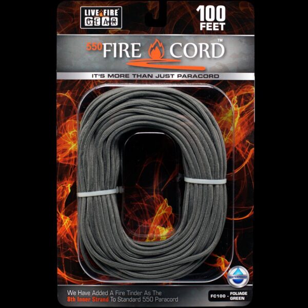 Live Fire Gear 550 FireCord Foliage Green 100 Feet
