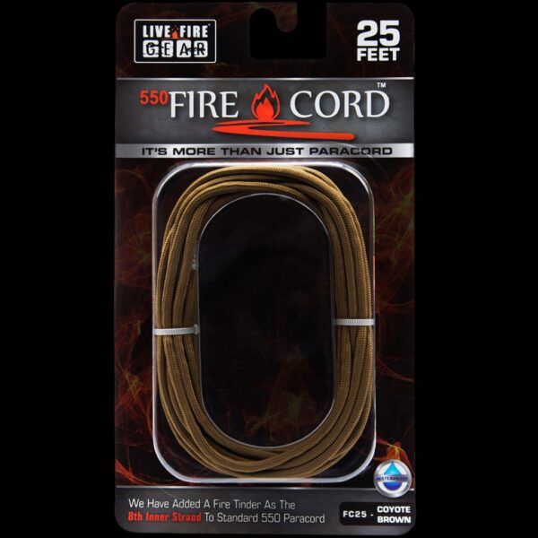 Live Fire Gear 550 FireCord Coyote Brown 25 Feet