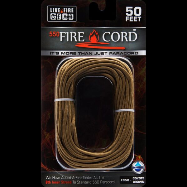 Live Fire Gear 550 FireCord Coyote Brown 50 Feet