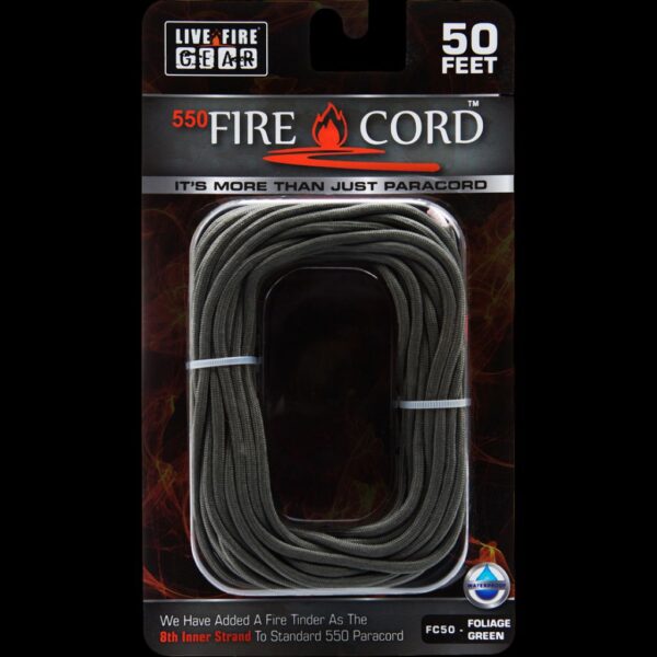 Live Fire Gear 550 FireCord Foliage Green 50 Feet