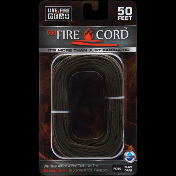 Live Fire Gear 550 FireCord Olive Drab 50 Feet