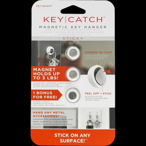 KeySmart Magnetic Key Holder, 3M Tape - 3pack - Image 4