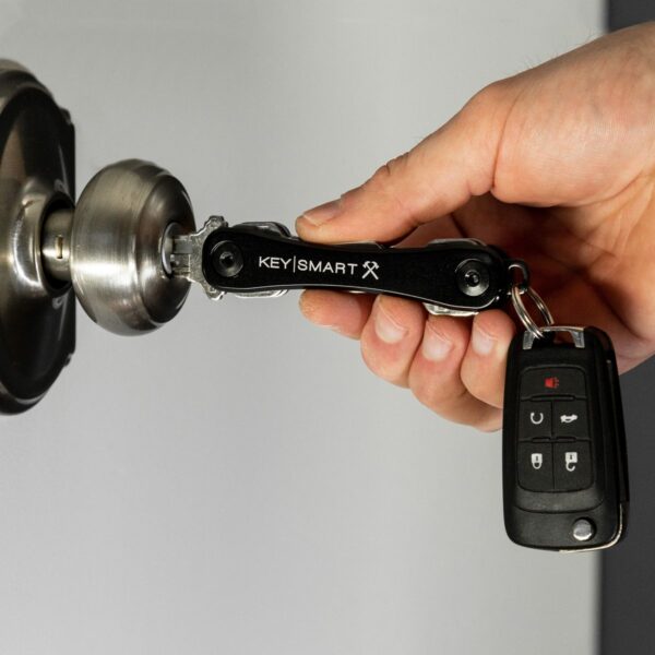KeySmart Rugged | Compact Key Holder w/ Belt Clip & Bottle Opener, Midnight Diamond (Up to 14 Keys, Black) - Image 2