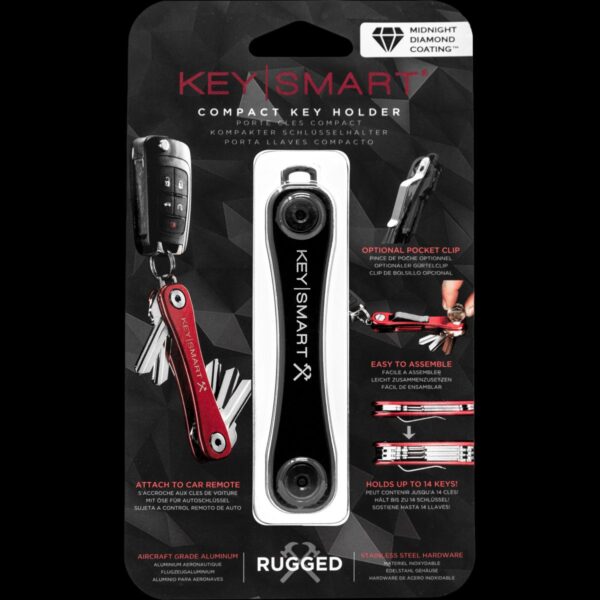 KeySmart Rugged | Compact Key Holder w/ Belt Clip & Bottle Opener, Midnight Diamond (Up to 14 Keys, Black) - Image 9