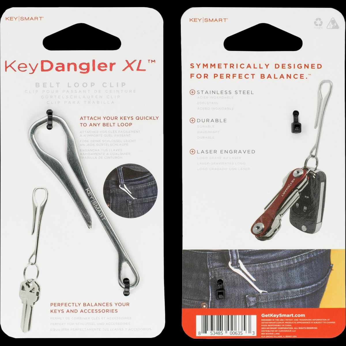 KeySmart Key Dangler XL Belt Loop Clip Blades