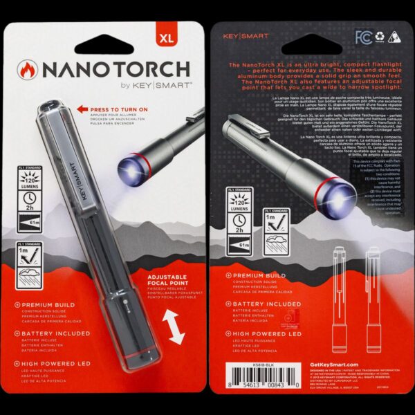 KeySmart Nano Torch XL | Compact Flashlight, Black Aluminum - Image 12