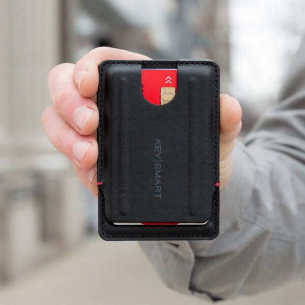 KeySmart Urban Slim Wallet (Black EXT / Red INT) - Image 6