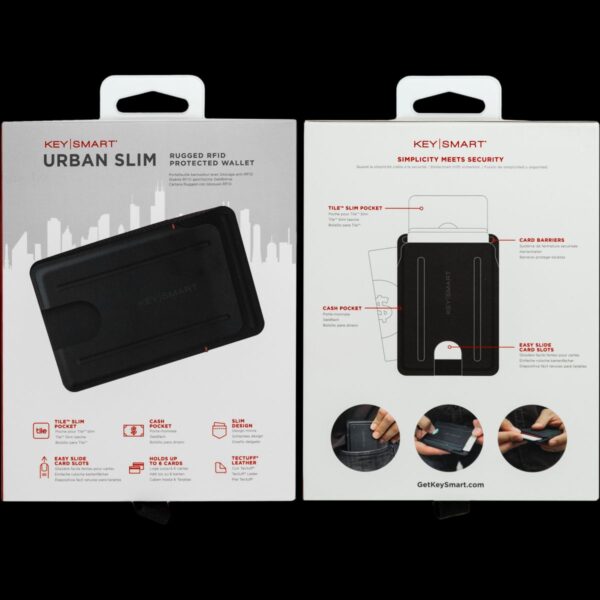 KeySmart Urban Slim Wallet (Black EXT / Red INT) - Image 8