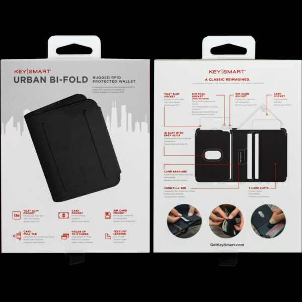 KeySmart Urban Bi-Fold Wallet (Black EXT / Red INT) - Image 5
