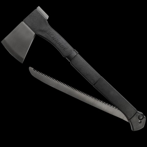 Schrade Large Axe 3Cr13 Stainless Steel Blade w/Folding Saw, PA & TPR Rubber Handle