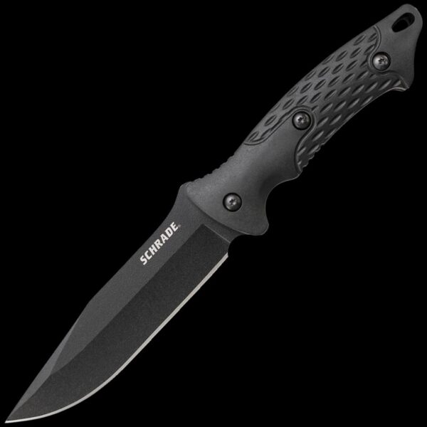 Schrade Fixed Blade 8Cr13MoV Steel, Full Tang, Lanyard Hole, Nylon Fiber Sheath