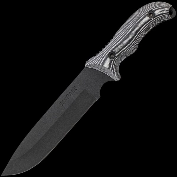 Schrade 7" 8Cr13MoV Blade, Full Tang, Micarta Handles, Polyester Sheath w/Ferro Rod, Sharpener