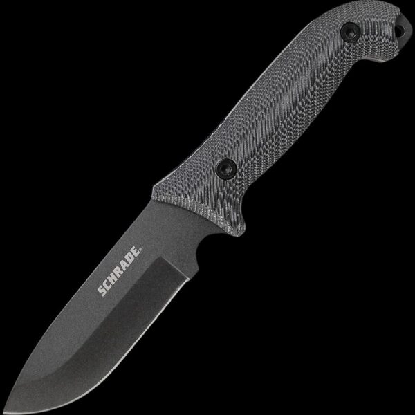Schrade 5" 1095 High Carbon Steel Blade, Full Tang, Micarta Handles, Polyester Sheath w/Ferro Rod, Sharpener