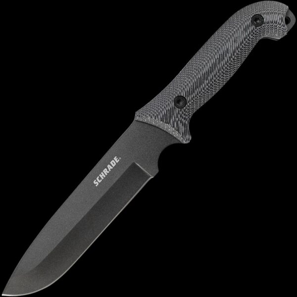 Schrade 7" 1095 High Carbon Steel Blade, Full Tang, Micarta Handles, Polyester Sheath w/Ferro Rod, Sharpener