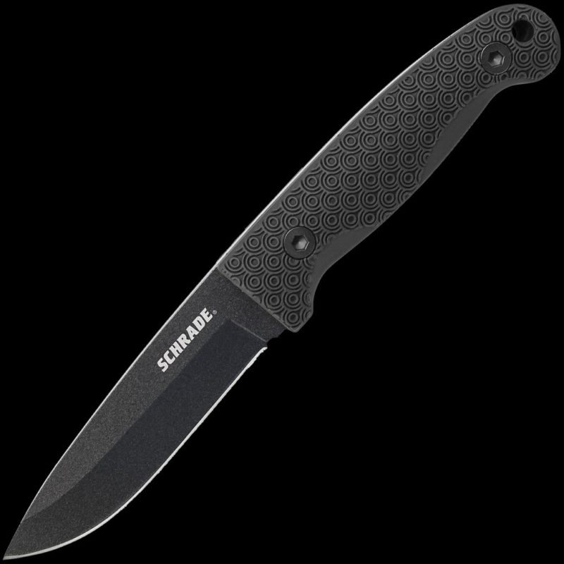 Schrade Medium Fixed Blade, 1095 High Carbon Steel, Polyester Sheath w