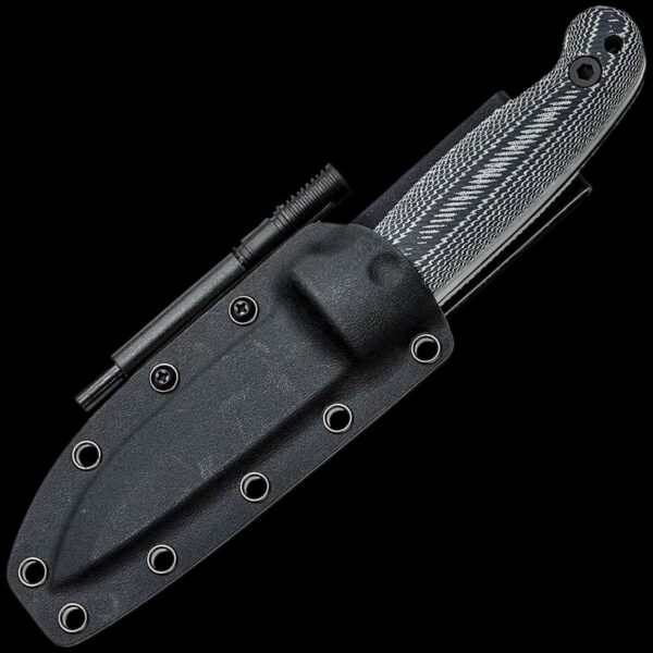Schrade Medium Fixed Blade, 1095 High Carbon Steel, Micarta Handle, Thermoplastic Sheath w/Ferro Rod - Image 2