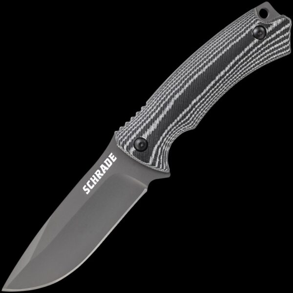 Schrade Medium Sized Fixed Blade, 8Cr13MoV Steel, Full Tang, Micarta Handles, Polyester Sheath
