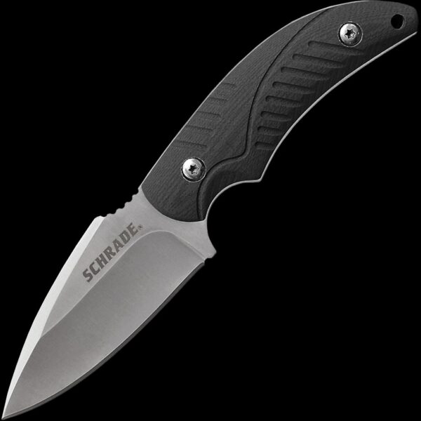 Schrade 7Cr17MoV Drop Point Fixed Blade, TPE Handles w/Lanyard Hole, Polyester Sheath