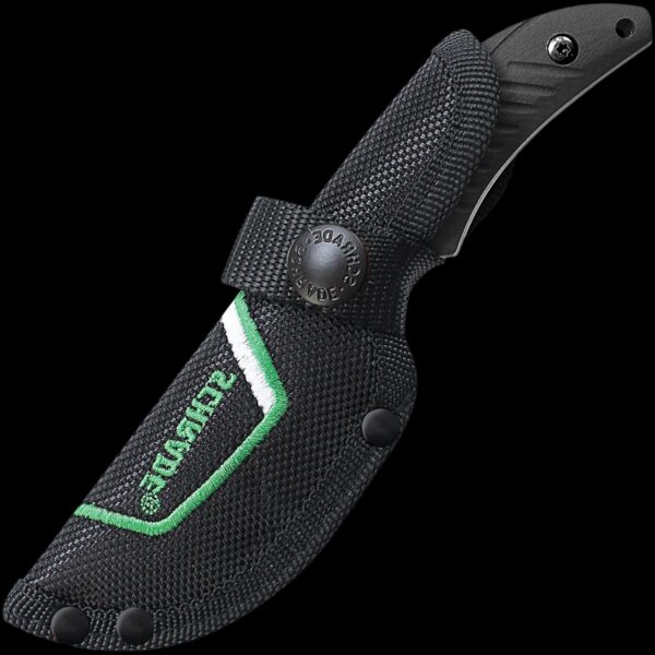 Schrade 7Cr17MoV Drop Point Fixed Blade, TPE Handles w/Lanyard Hole, Polyester Sheath - Image 2