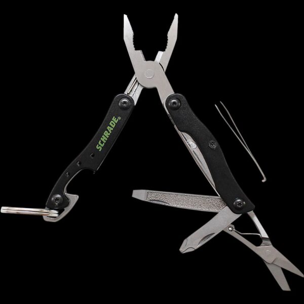 Schrade Keychain Tool w/Lanyard, Pliers, Wire Stripper, Bottle Opener, Scissors, Screwdriver Tweezers, File