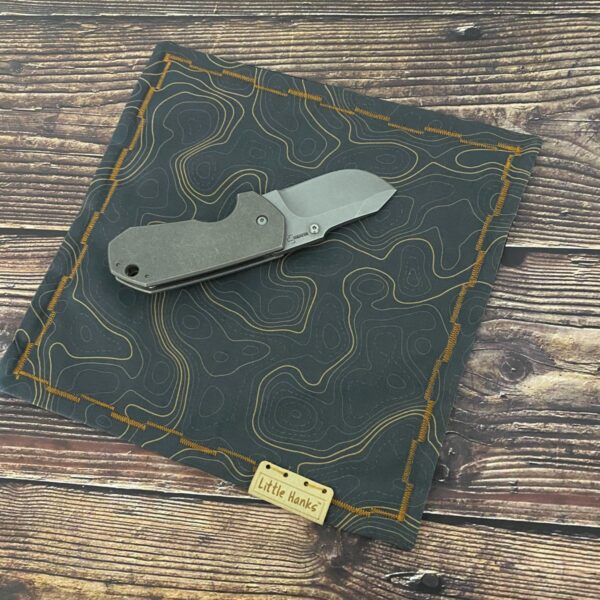 Little Hanks Black Topo with Gold Lines - Cotton Satin - Image 2