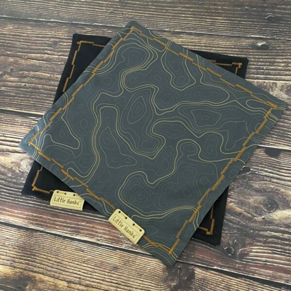 Little Hanks Black Topo with Gold Lines - Cotton Satin - Image 3