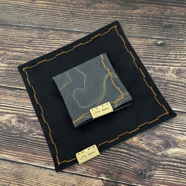 Little Hanks Black Topo with Gold Lines - Cotton Satin - Image 4