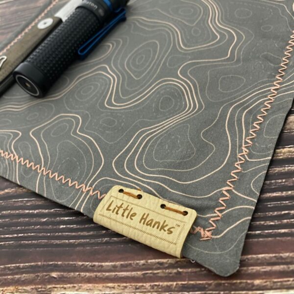 Little Hanks Grey Topo with Rose Gold Lines - Cotton Satin - Image 3